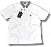 View Item Gabicci Vintage PoW Check Collar Polo Shirt White 